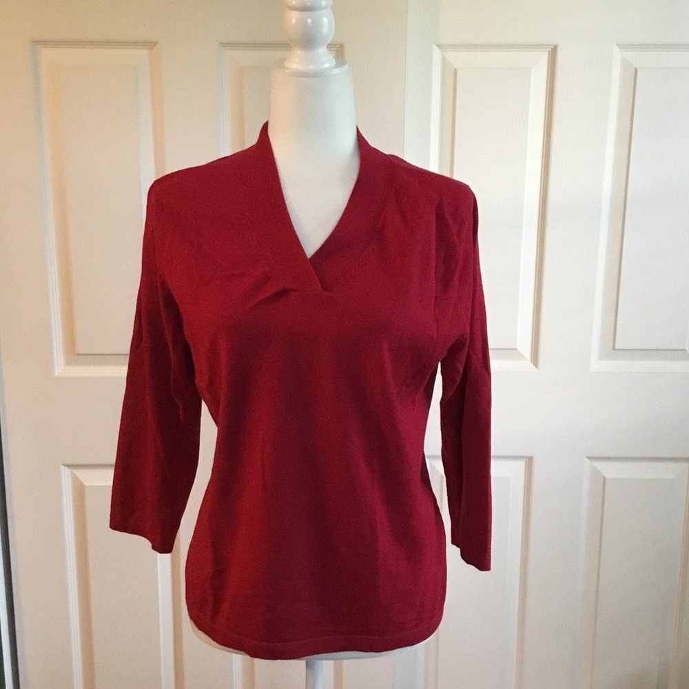 Croft & Barrow Red V-Neck Sweater